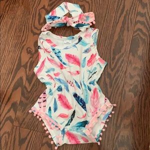 Brand New baby one piece and bow!